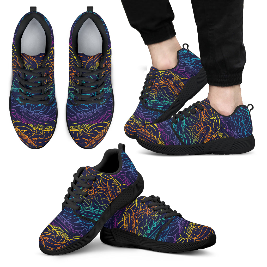 EDM Surfing Wave Pattern Print Men's Athletic Shoes