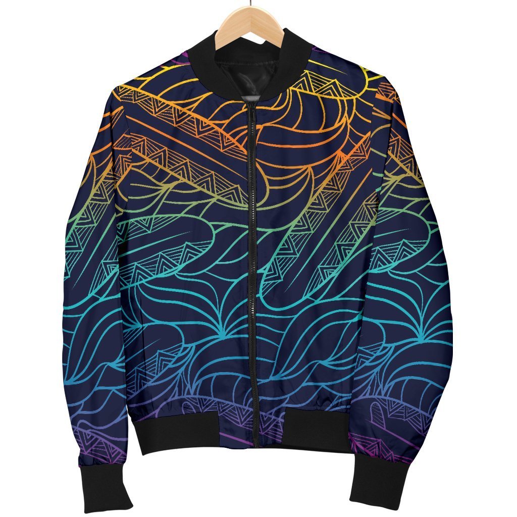 EDM Surfing Wave Pattern Print Men's Bomber Jacket