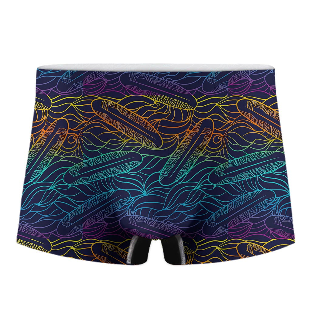 EDM Surfing Wave Pattern Print Men's Boxer Briefs