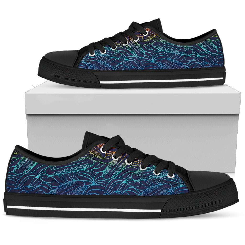 EDM Surfing Wave Pattern Print Men's Low Top Shoes