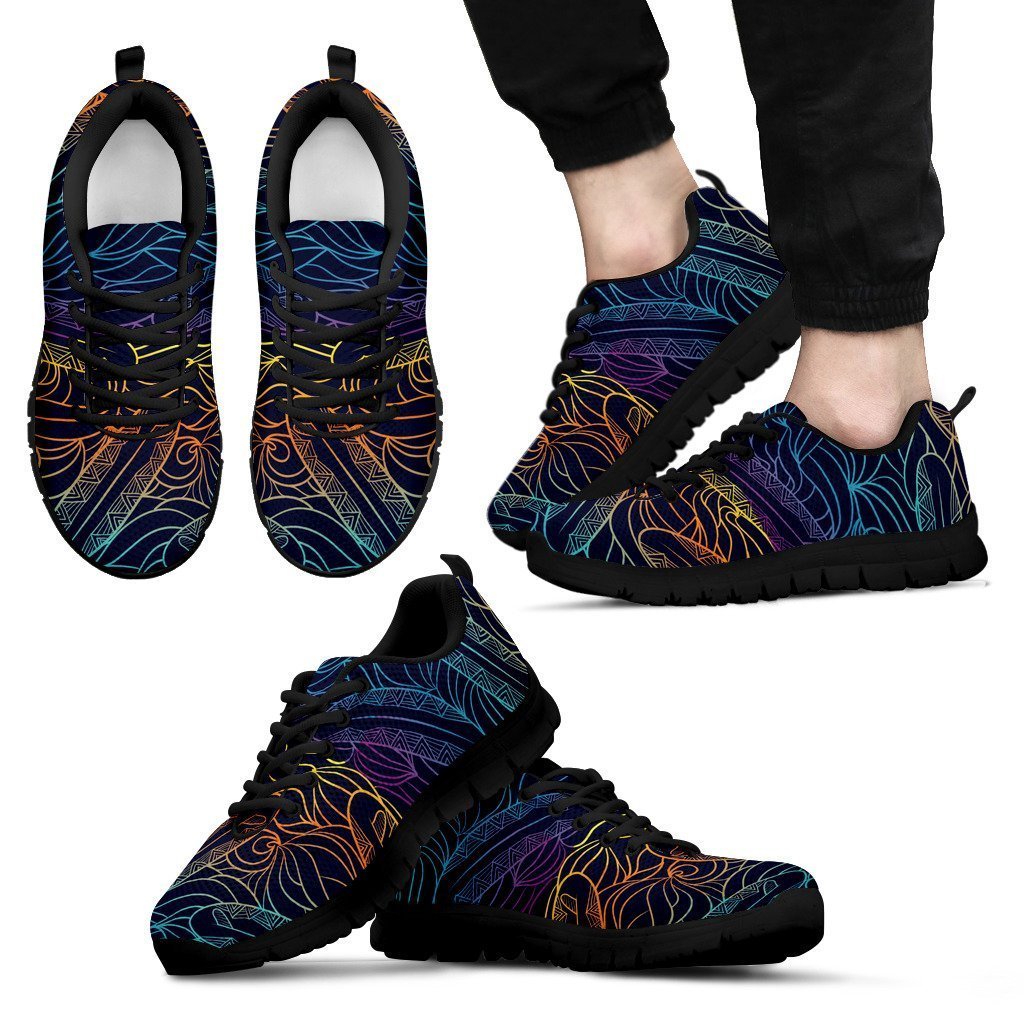 EDM Surfing Wave Pattern Print Men's Sneakers