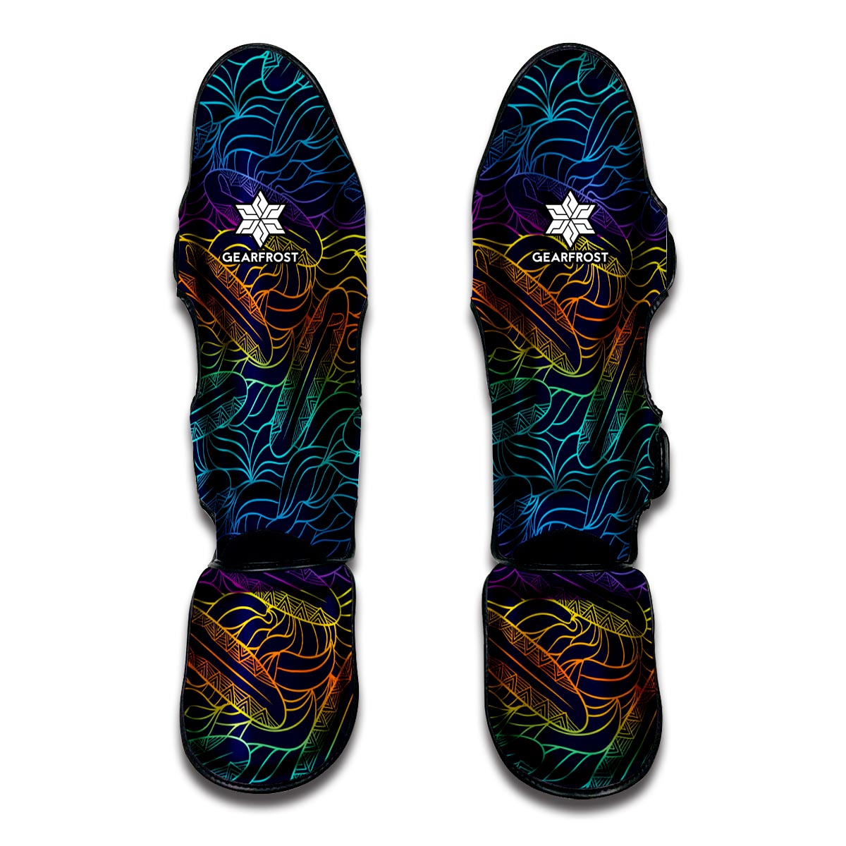 EDM Surfing Wave Pattern Print Muay Thai Shin Guards