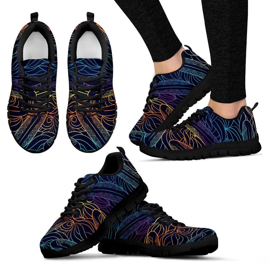 EDM Surfing Wave Pattern Print Women's Sneakers