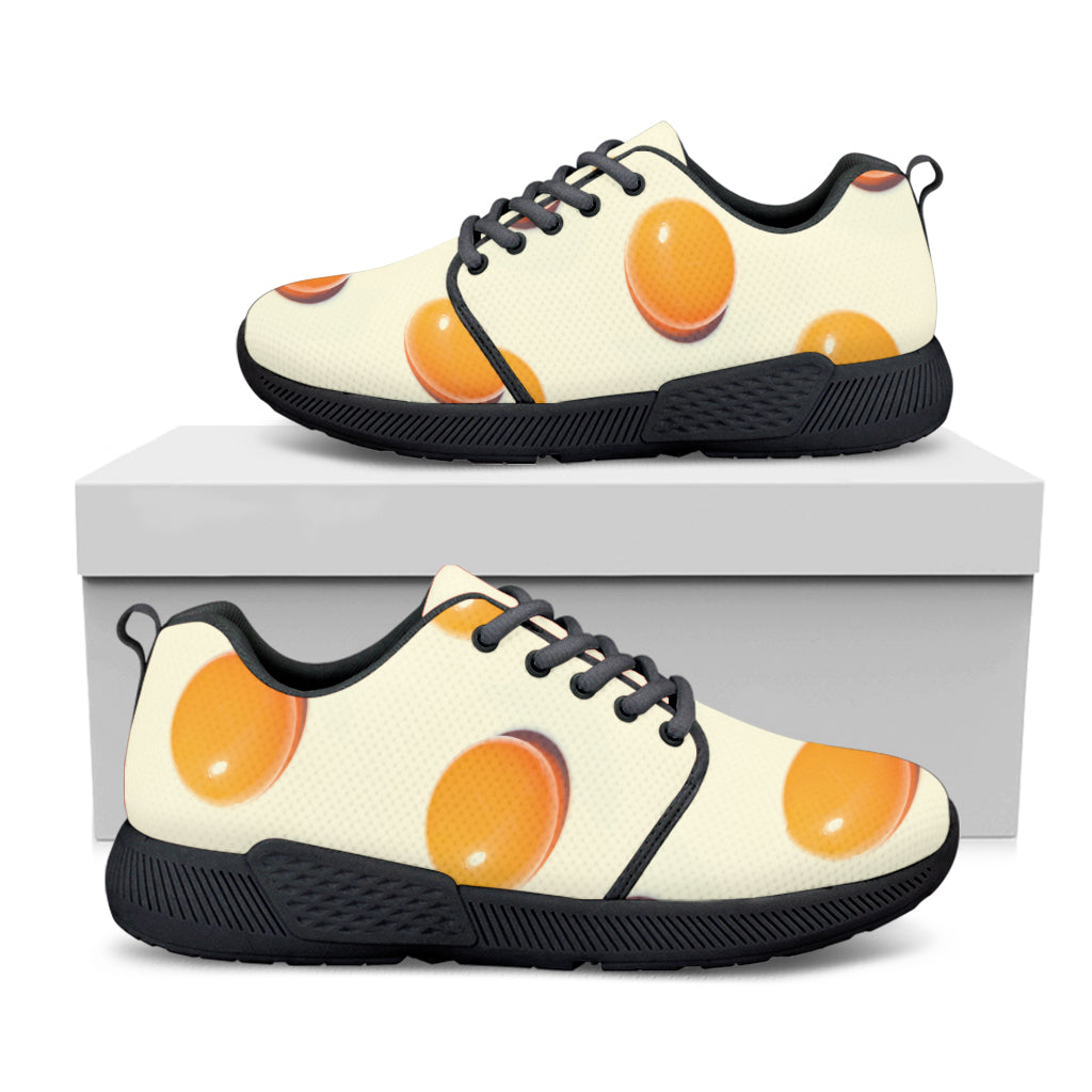 Egg Yolk Pattern Print Black Athletic Shoes