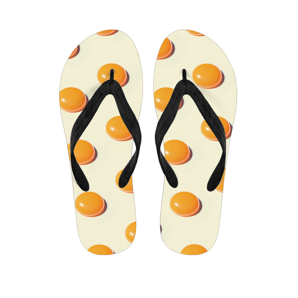 Egg Yolk Pattern Print Flip Flops