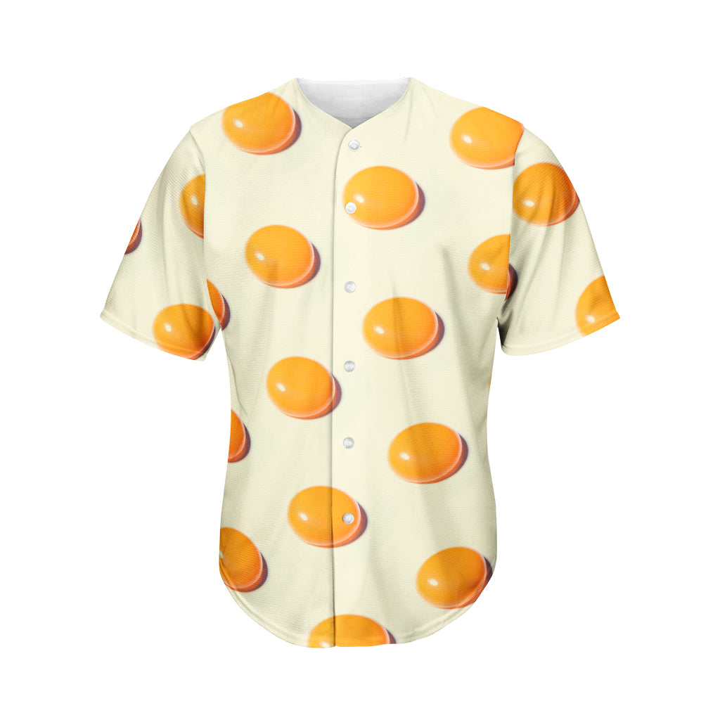 Egg Yolk Pattern Print Men's Baseball Jersey