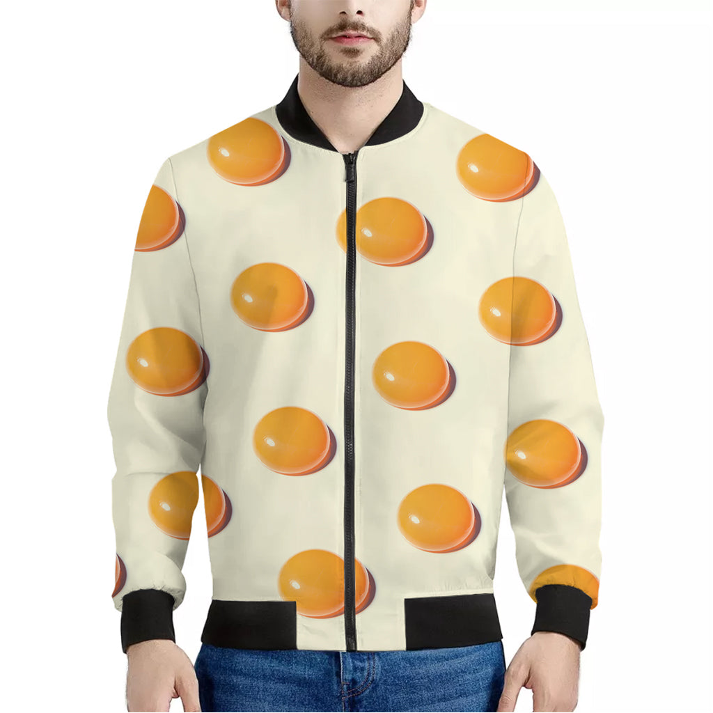 Egg Yolk Pattern Print Men's Bomber Jacket