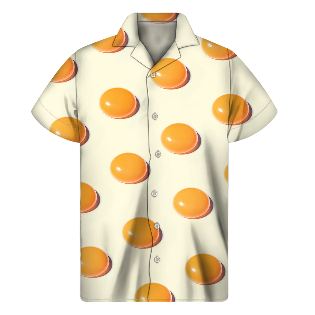 Egg Yolk Pattern Print Men's Short Sleeve Shirt