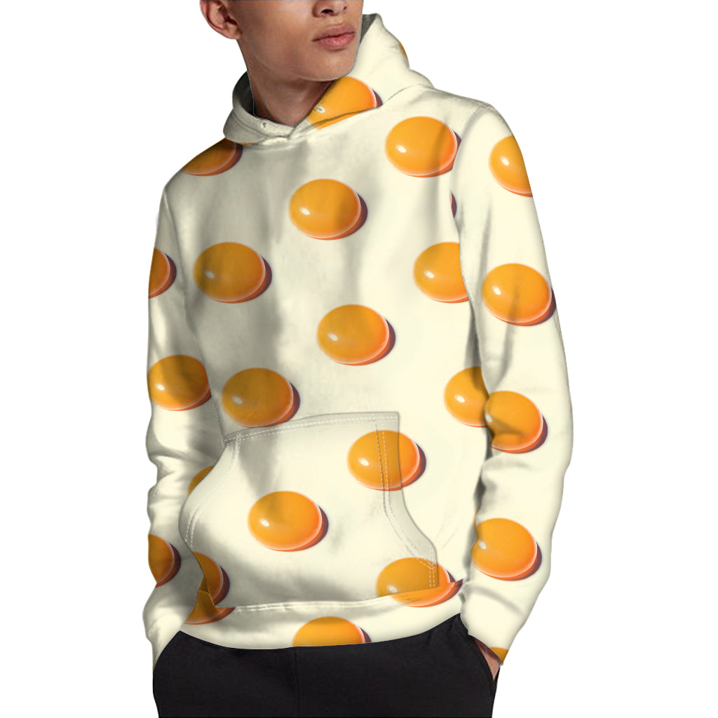 Egg Yolk Pattern Print Pullover Hoodie