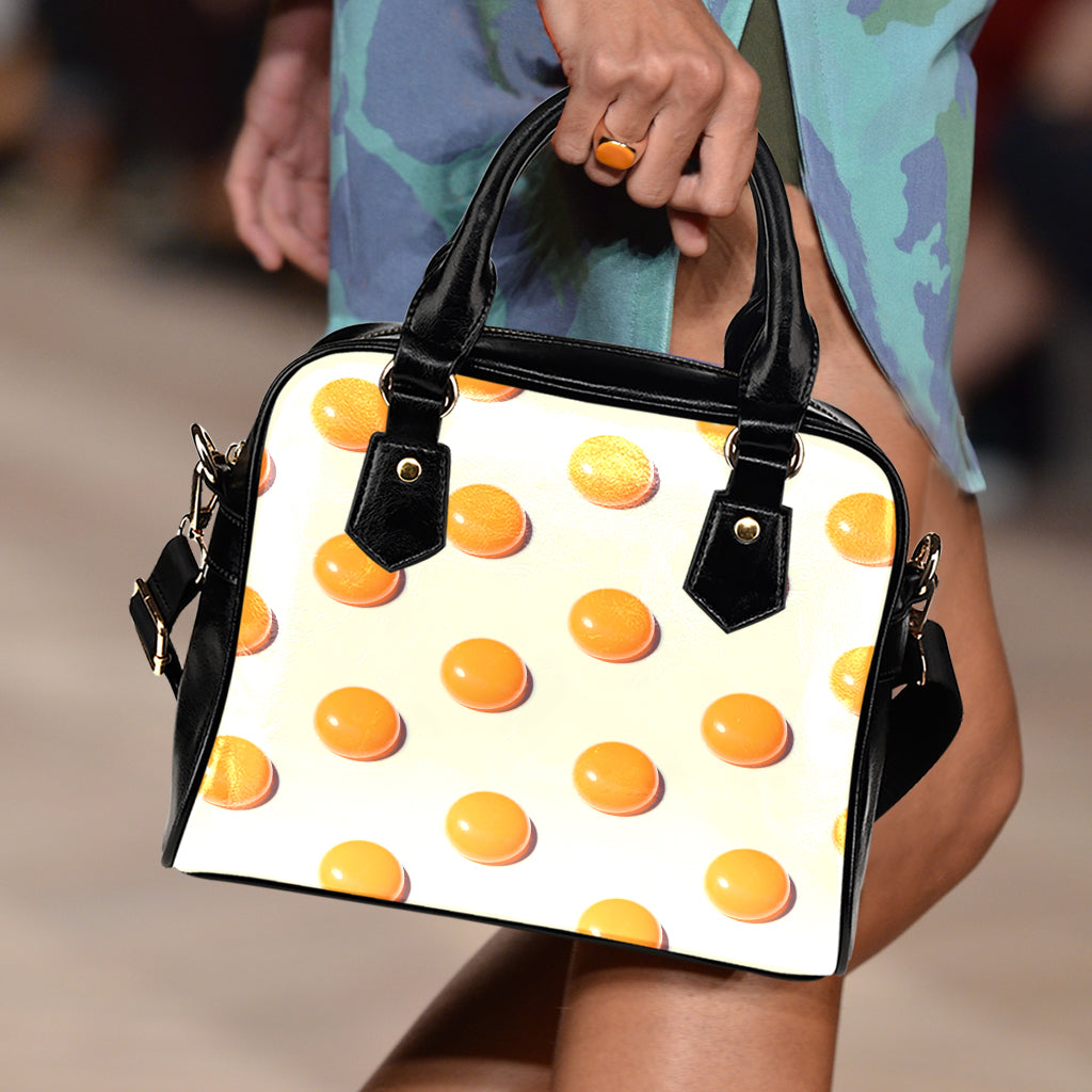 Egg Yolk Pattern Print Shoulder Handbag