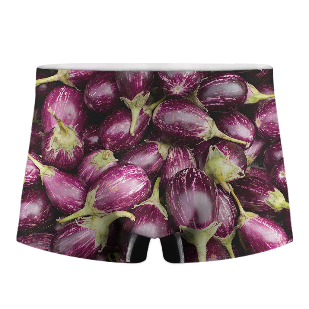 Eggplant Print Men's Boxer Briefs