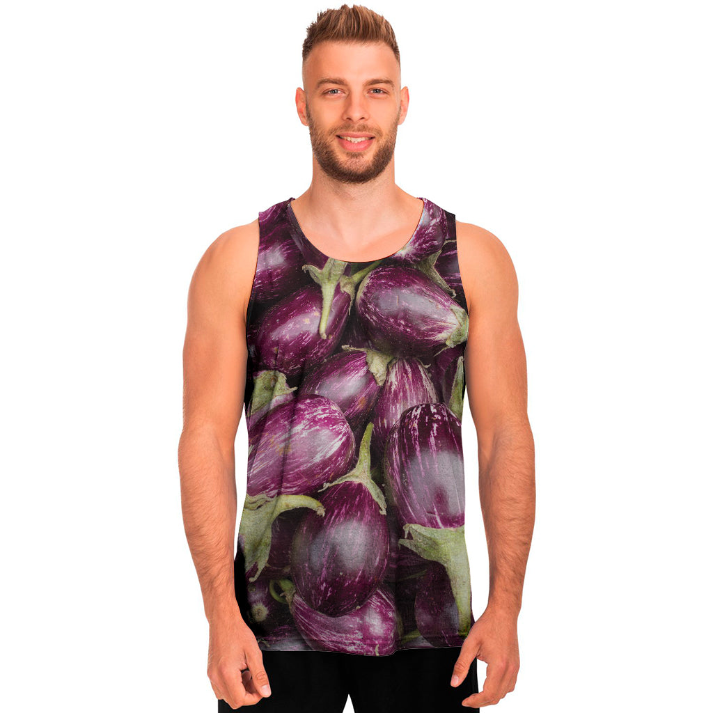 Eggplant Print Men's Tank Top