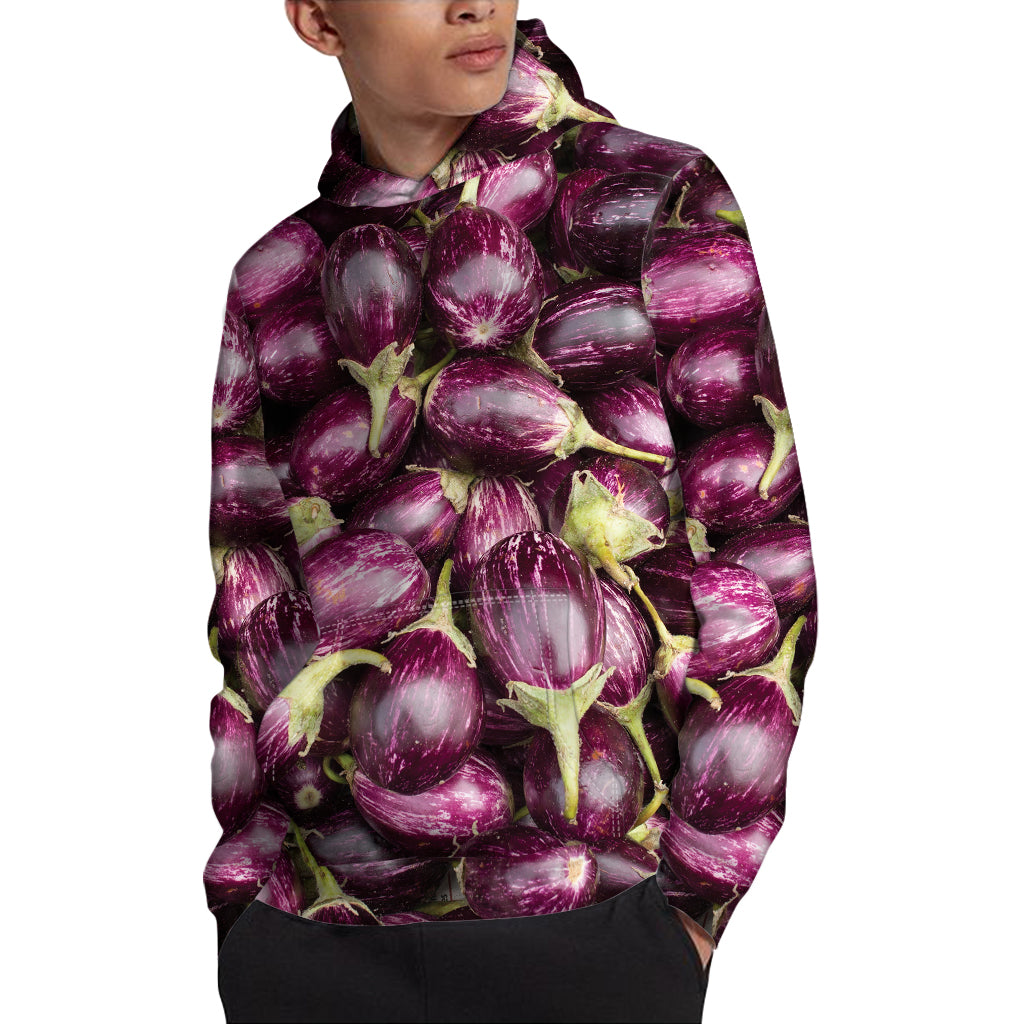 Eggplant Print Pullover Hoodie