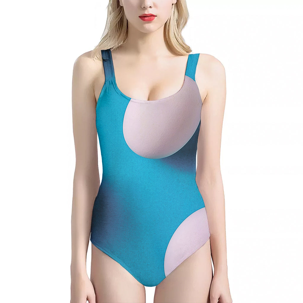 Eggs Pattern Print One Piece Halter Neck Swimsuit