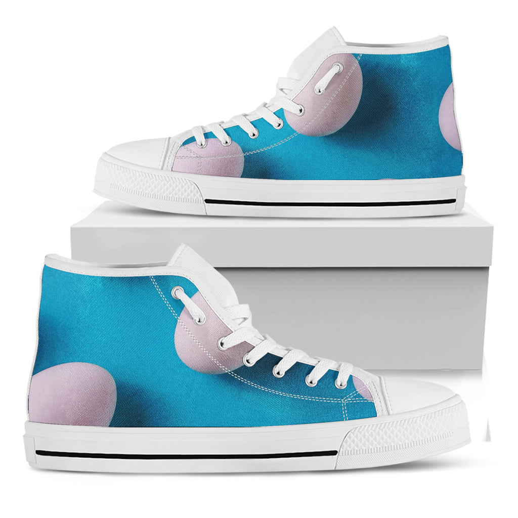 Eggs Pattern Print White High Top Shoes