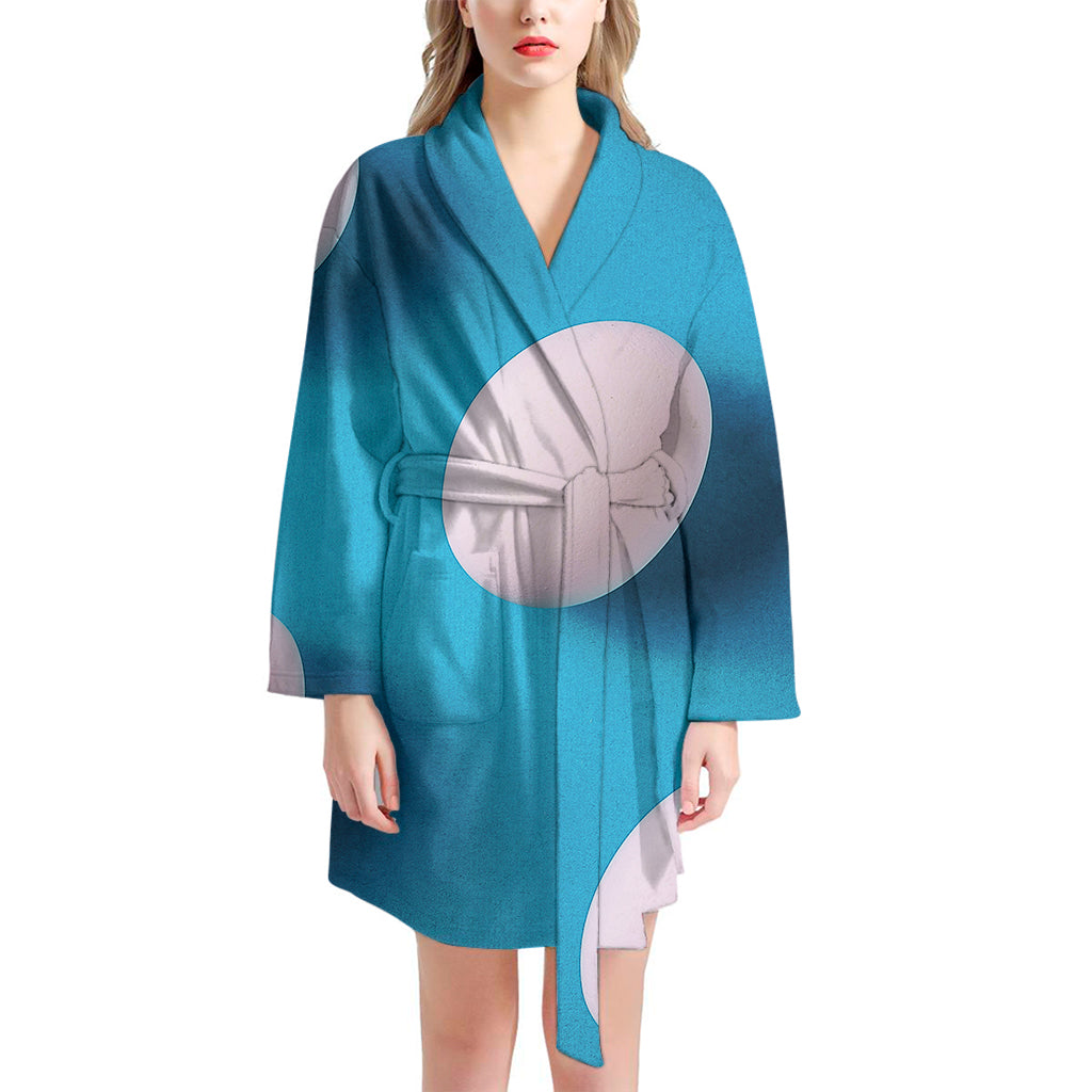 Eggs Pattern Print Women's Bathrobe