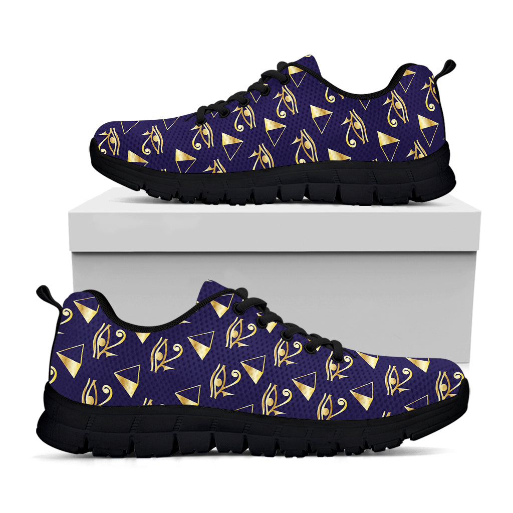 Egypt Eye Of Horus Pattern Print Black Sneakers