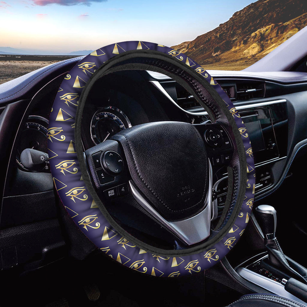 Egypt Eye Of Horus Pattern Print Car Steering Wheel Cover