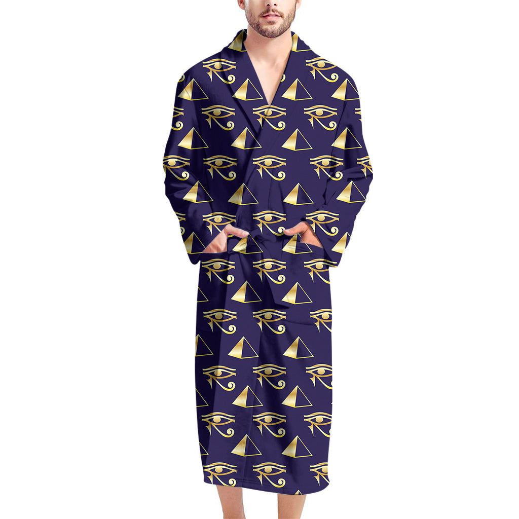 Egypt Eye Of Horus Pattern Print Men's Bathrobe