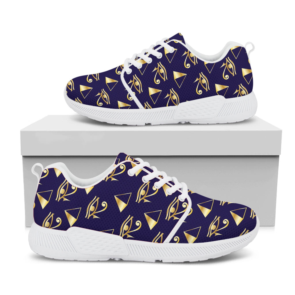 Egypt Eye Of Horus Pattern Print White Athletic Shoes