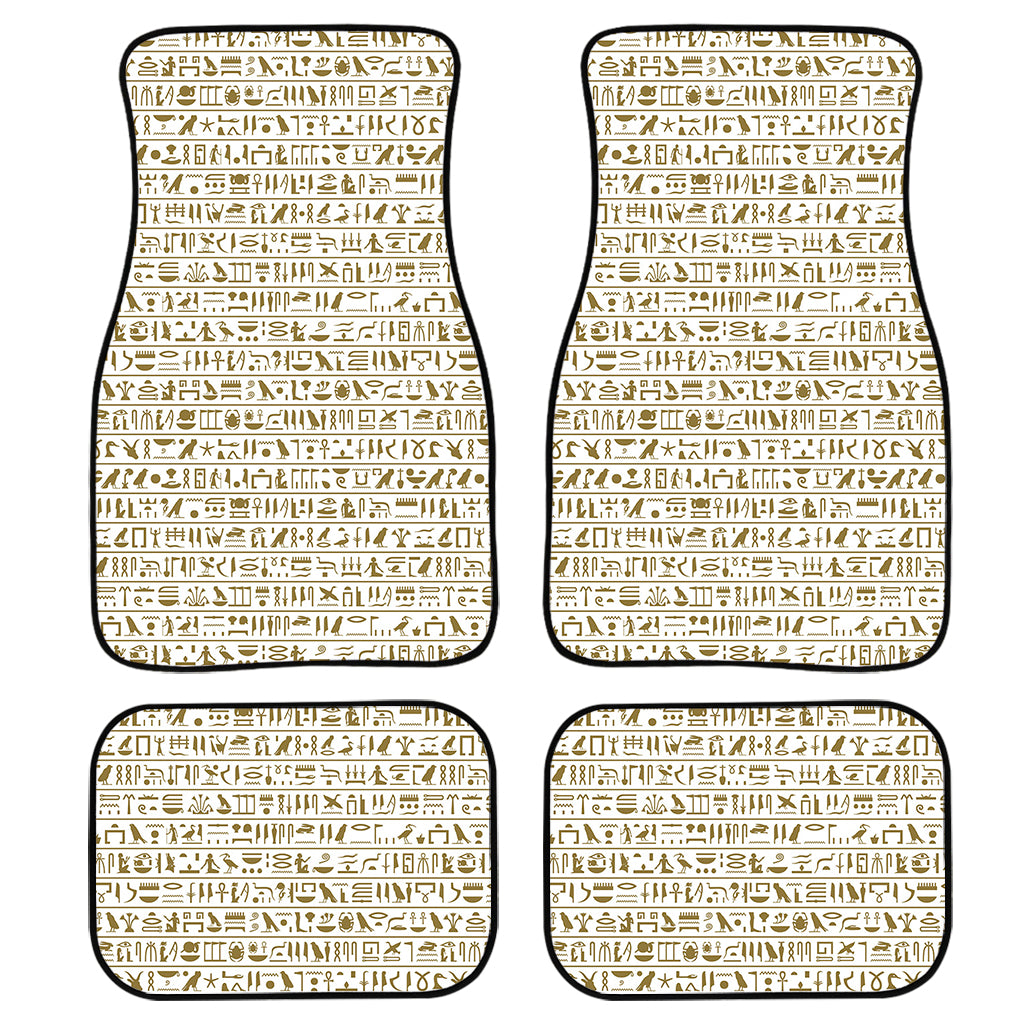 Egypt Hieroglyphs Pattern Print Front and Back Car Floor Mats