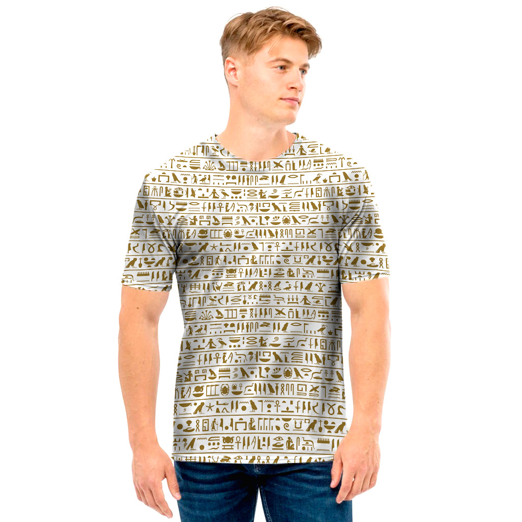 Egypt Hieroglyphs Pattern Print Men's T-Shirt