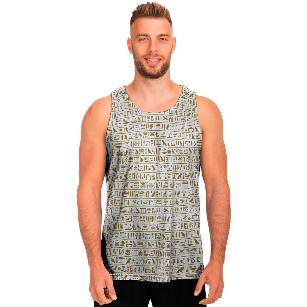 Egypt Hieroglyphs Pattern Print Men's Tank Top