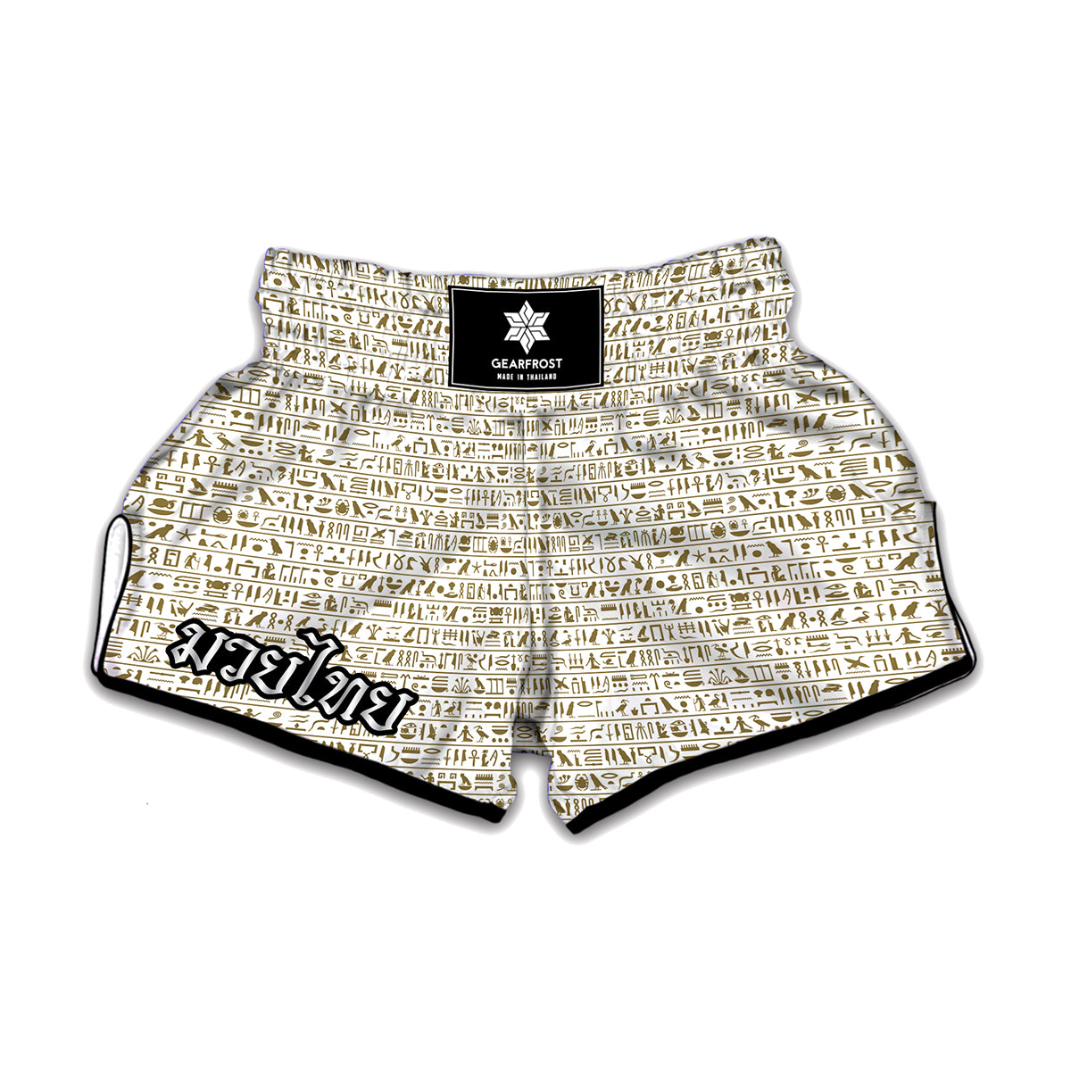 Egypt Hieroglyphs Pattern Print Muay Thai Boxing Shorts