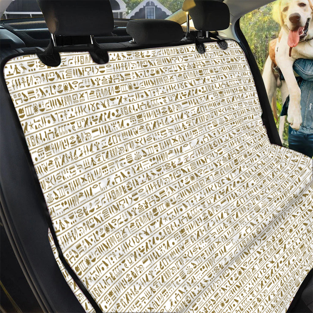 Egypt Hieroglyphs Pattern Print Pet Car Back Seat Cover