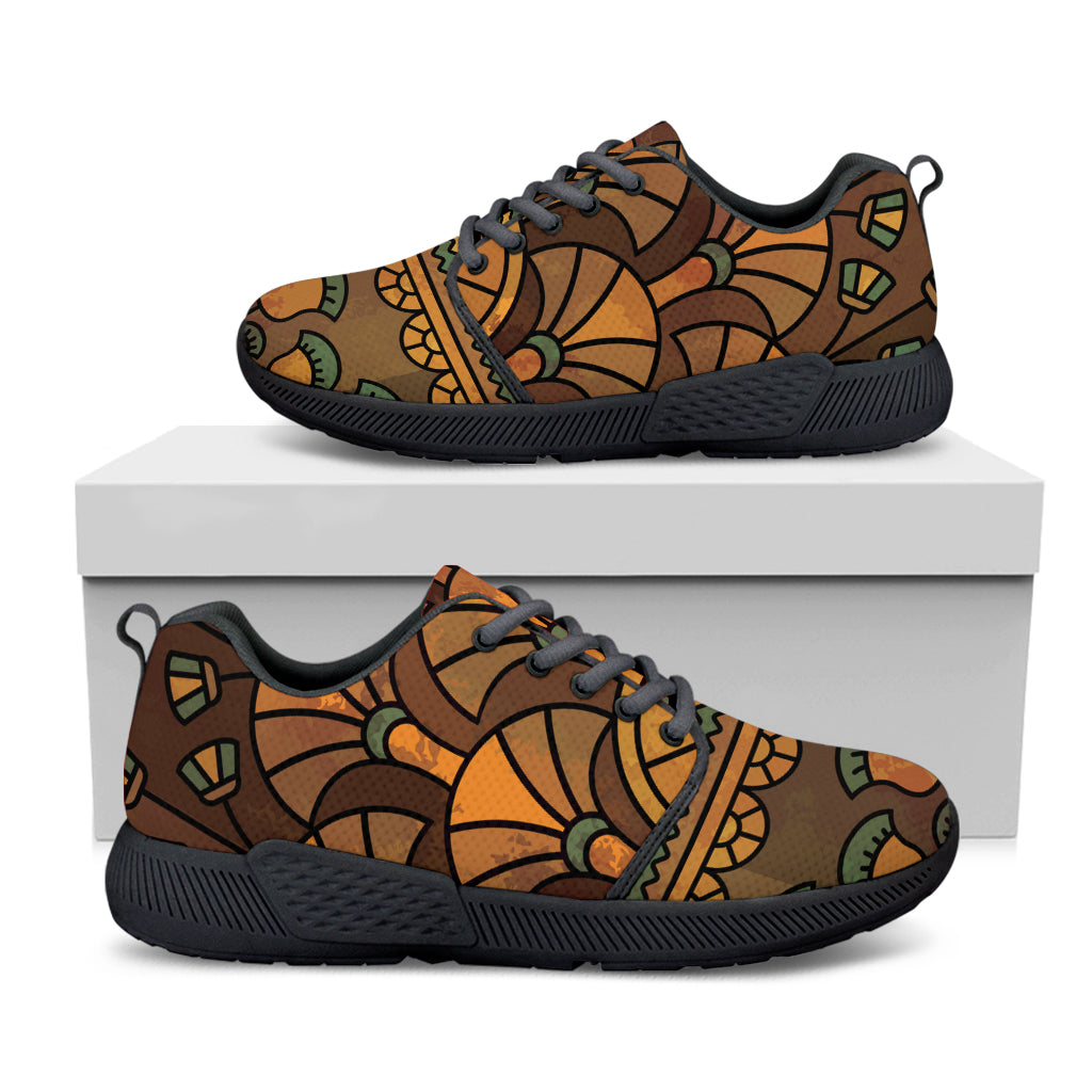 Egyptian Ethnic Pattern Print Black Athletic Shoes