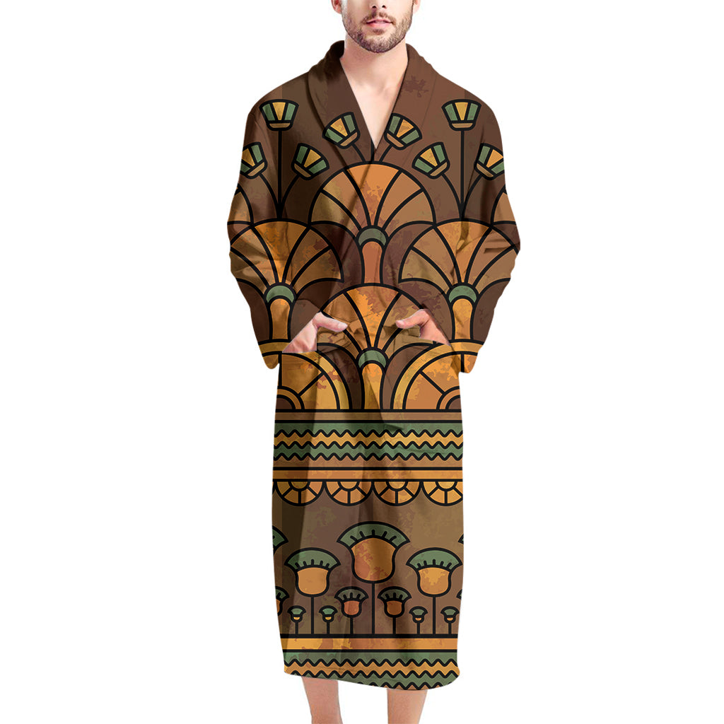 Egyptian Ethnic Pattern Print Men's Bathrobe