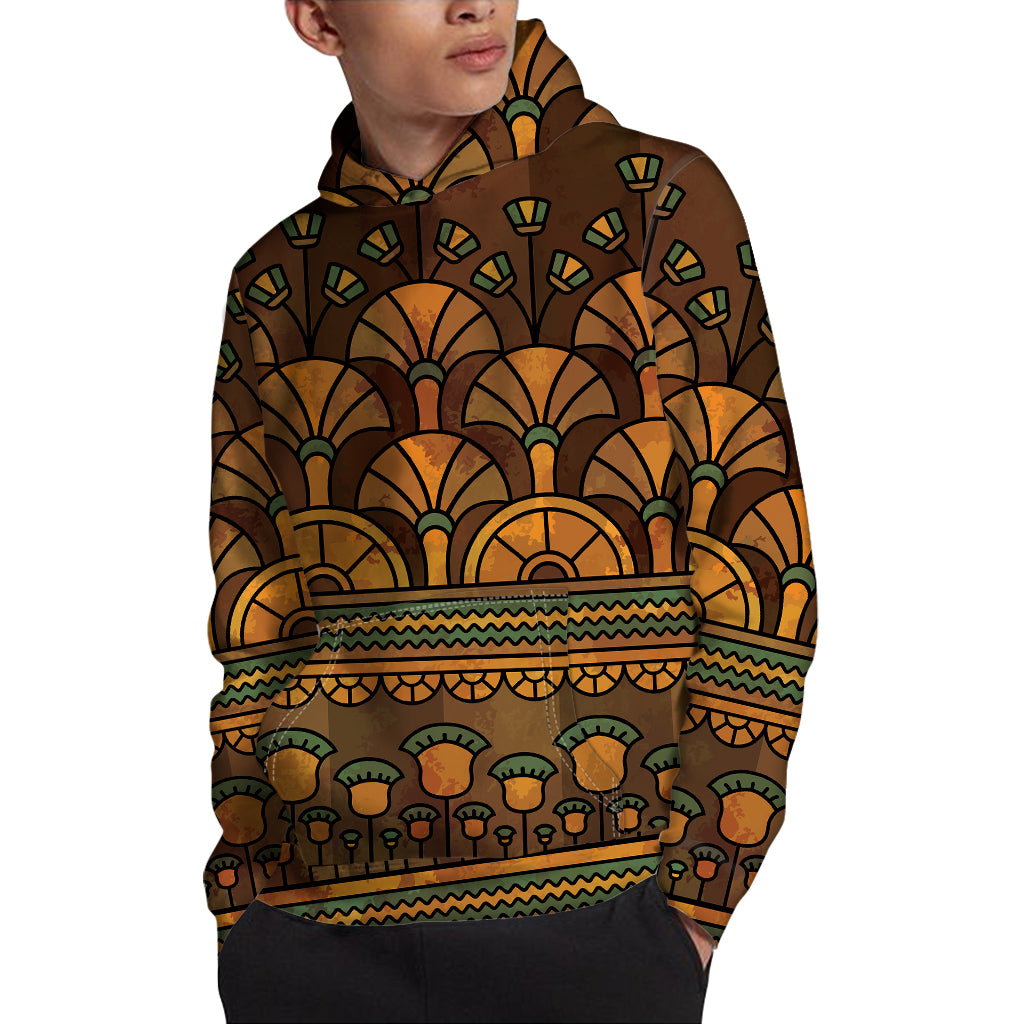 Egyptian Ethnic Pattern Print Pullover Hoodie