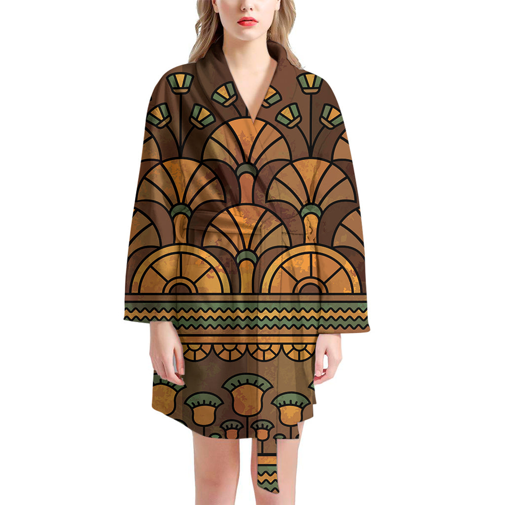 Egyptian Ethnic Pattern Print Women's Bathrobe