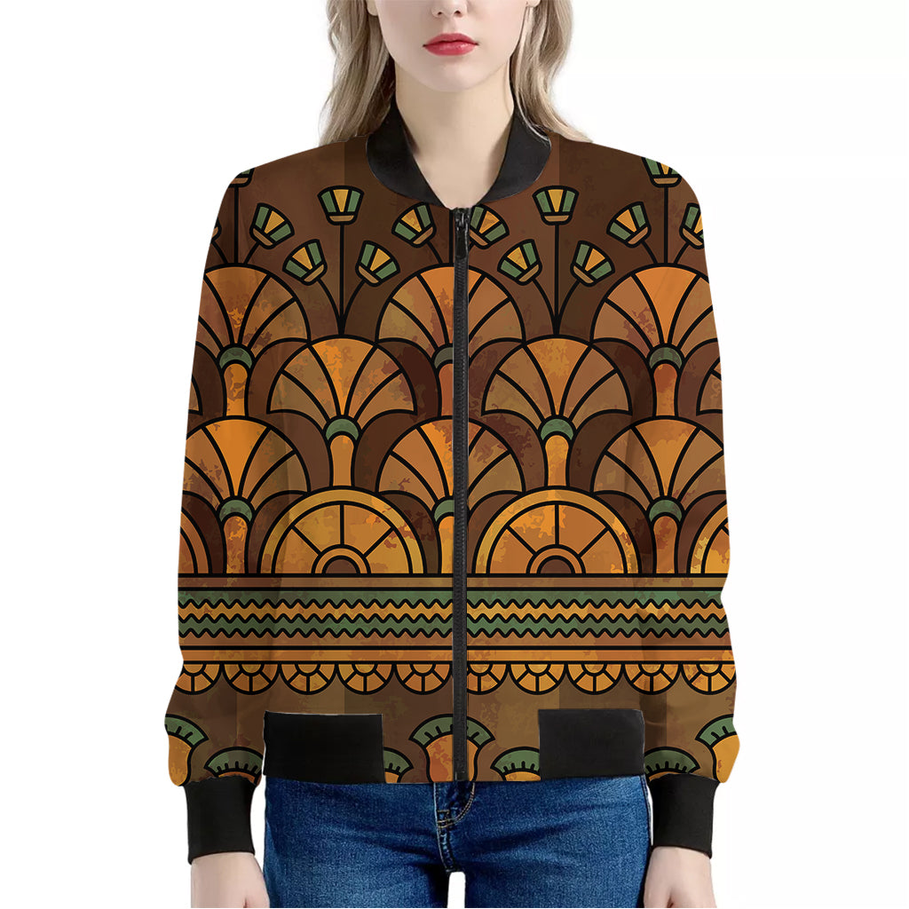 Egyptian Ethnic Pattern Print Women's Bomber Jacket