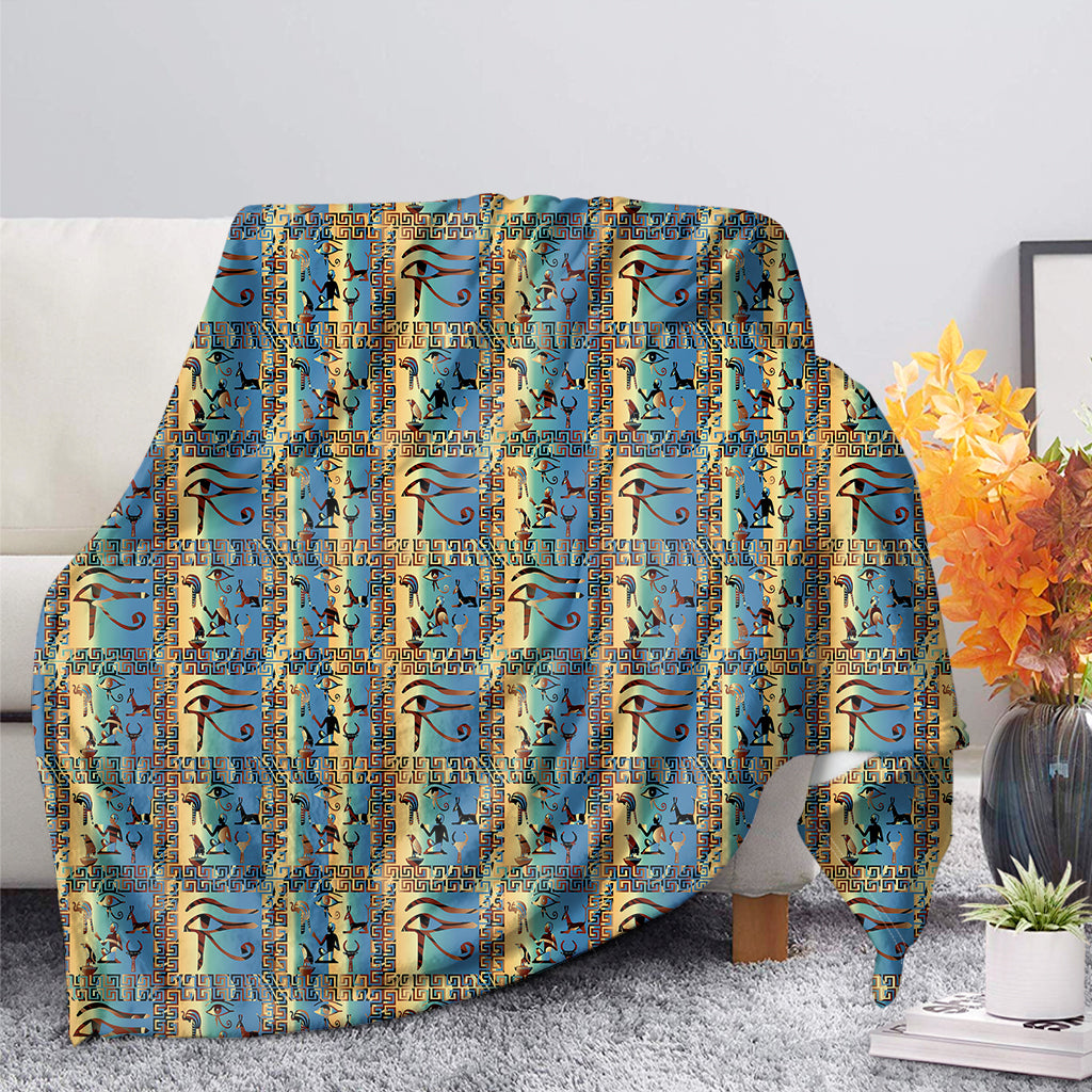 Egyptian Eye Of Horus Pattern Print Blanket