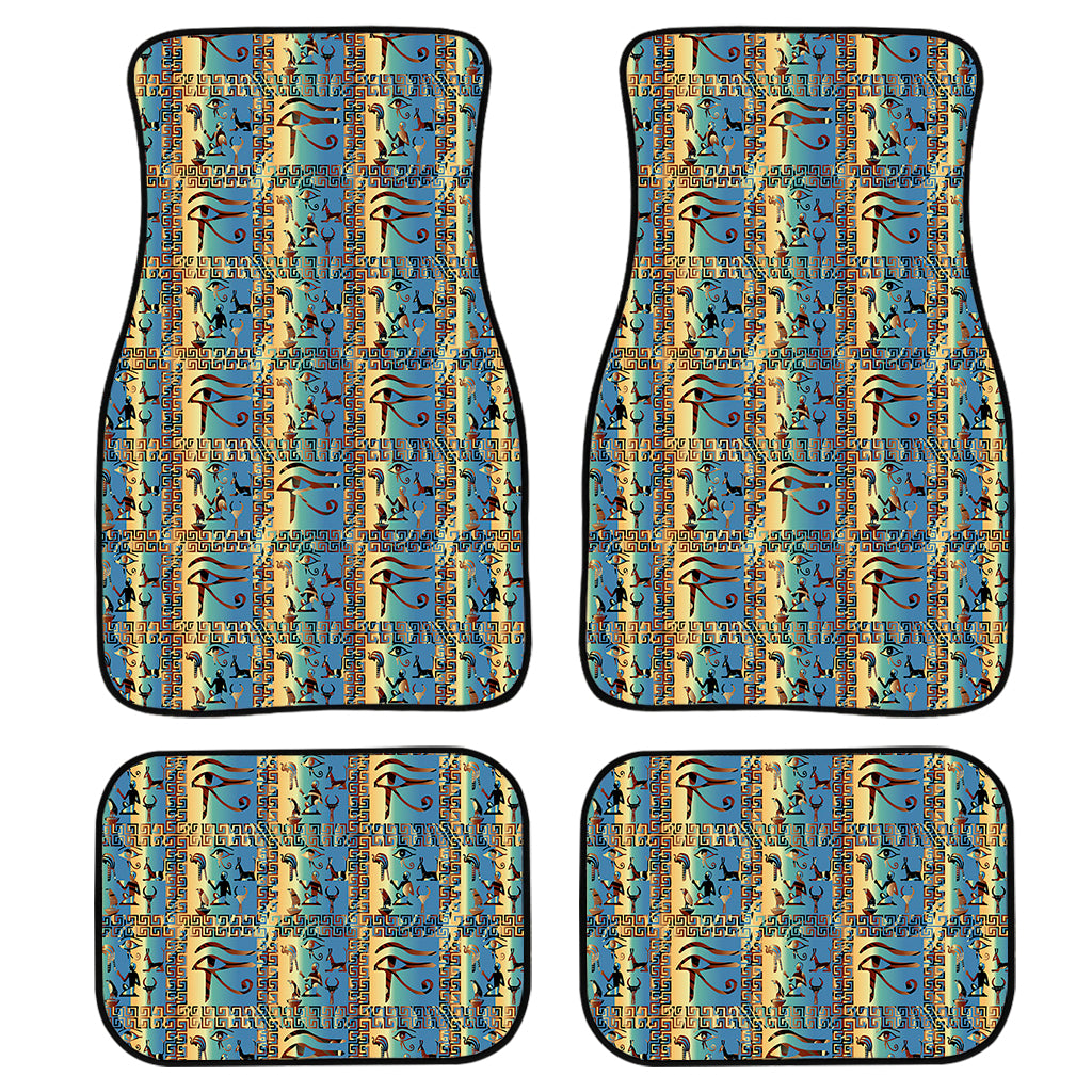 Egyptian Eye Of Horus Pattern Print Front and Back Car Floor Mats