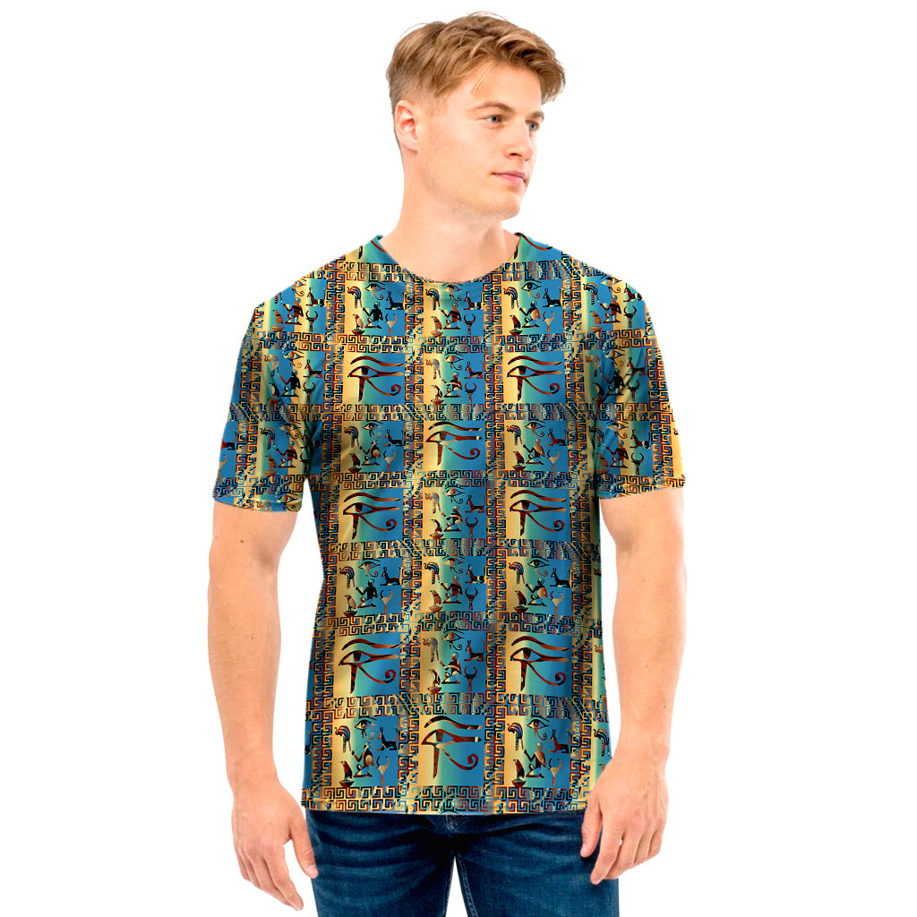 Egyptian Eye Of Horus Pattern Print Men's T-Shirt