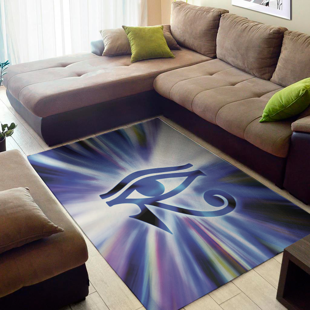 Egyptian Eye Of Horus Print Area Rug