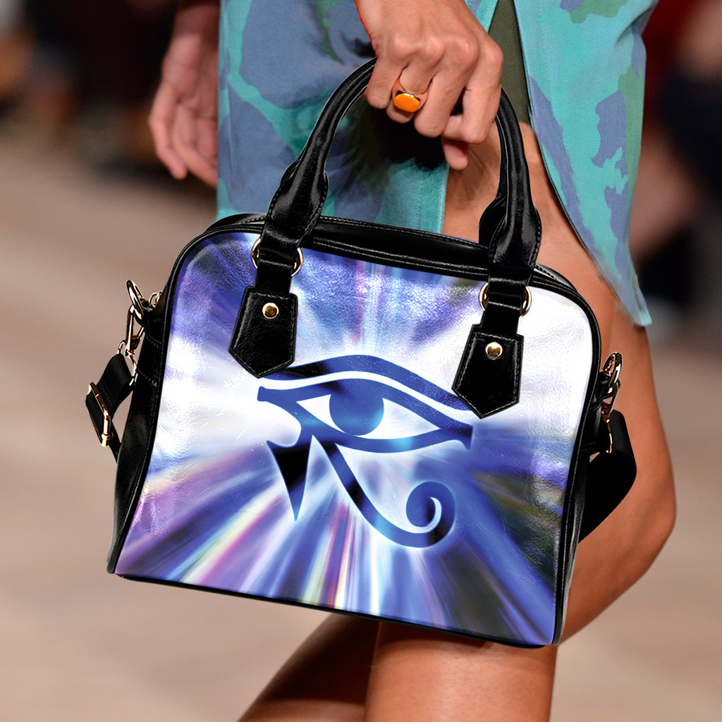 Egyptian Eye Of Horus Print Shoulder Handbag