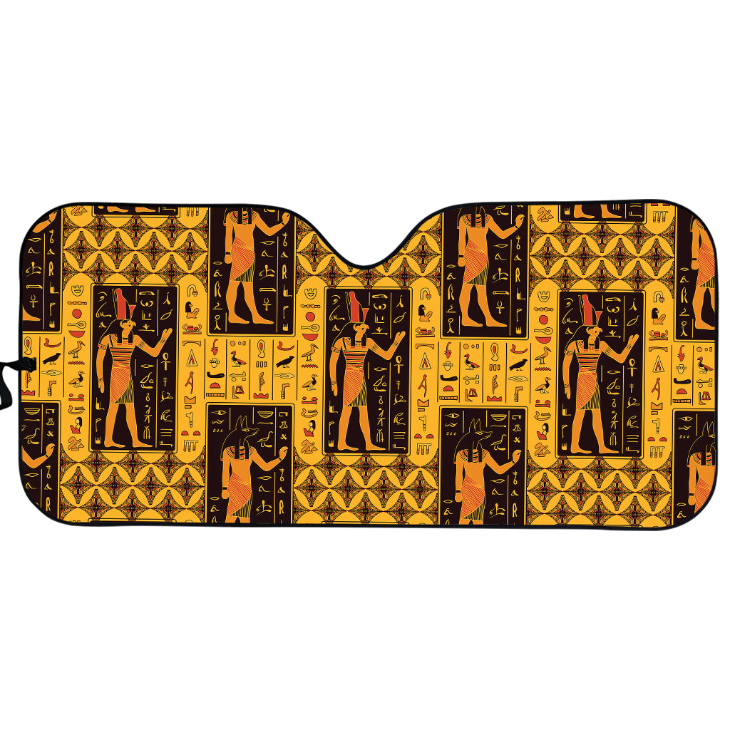 Egyptian Gods And Hieroglyphs Print Car Sun Shade