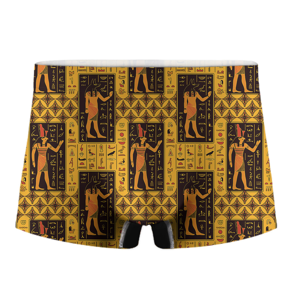 Egyptian Gods And Hieroglyphs Print Men's Boxer Briefs