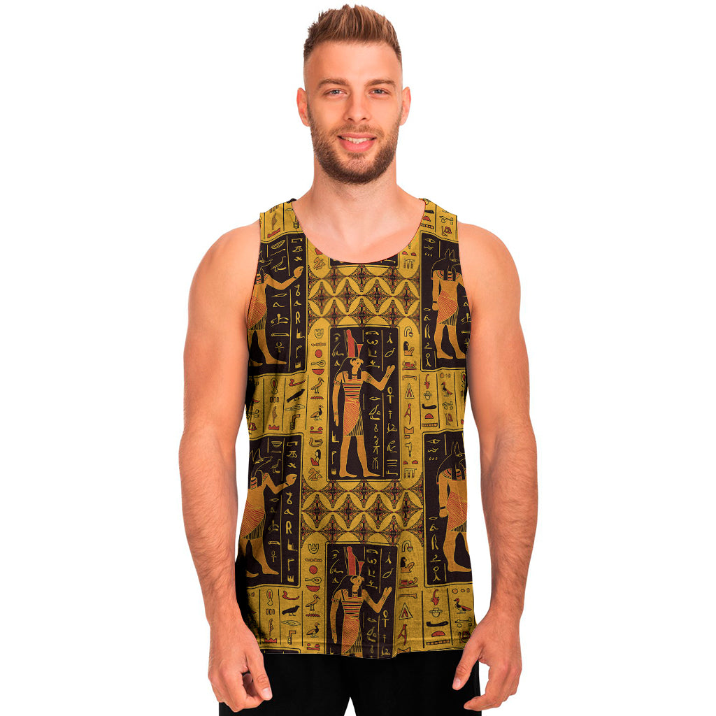 Egyptian Gods And Hieroglyphs Print Men's Tank Top