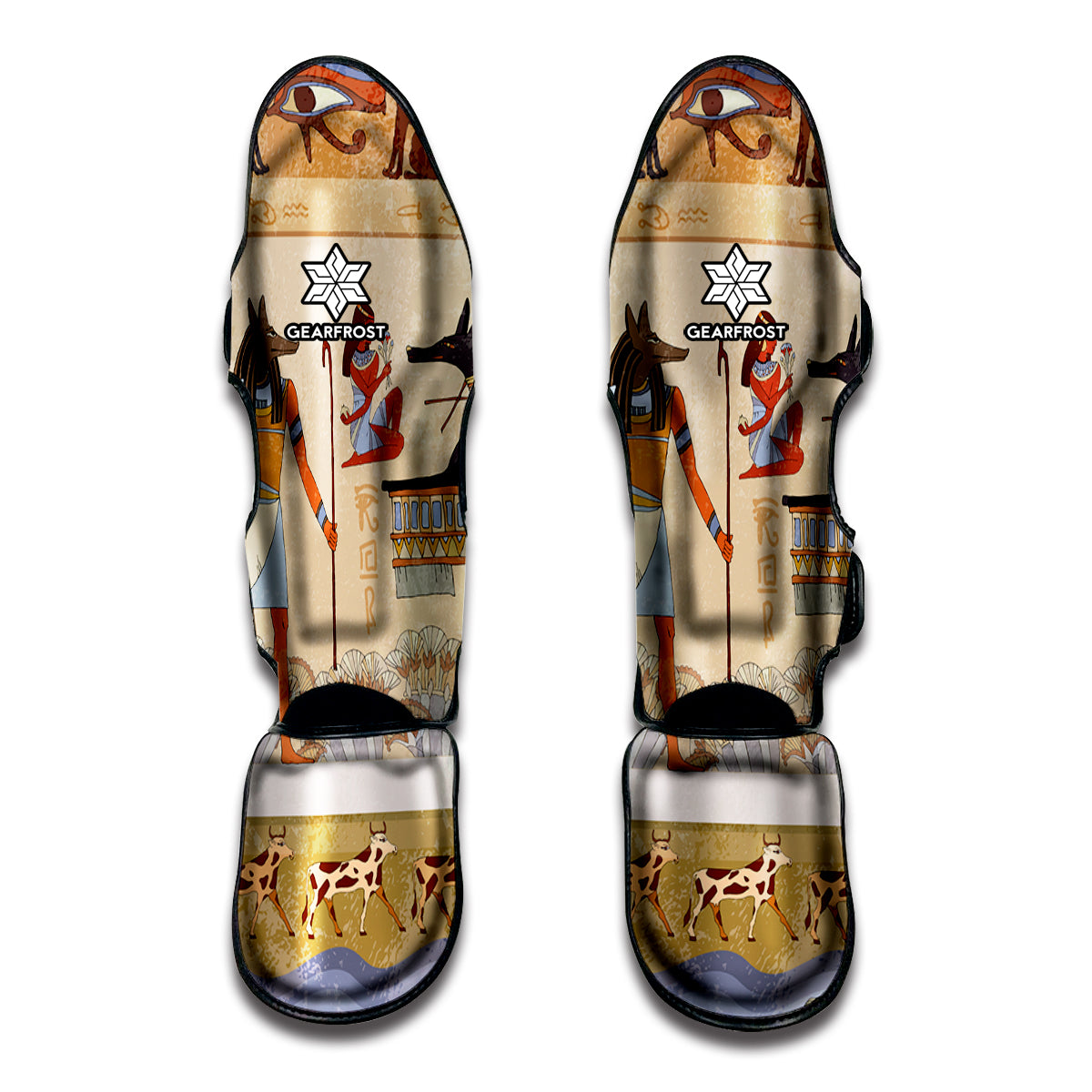 Egyptian Gods And Pharaohs Print Muay Thai Shin Guards