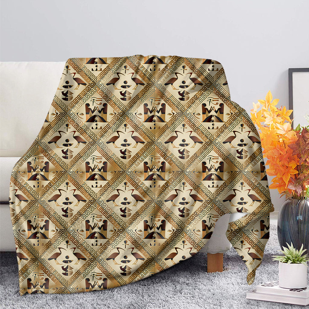 Egyptian Hieroglyphs Pattern Print Blanket