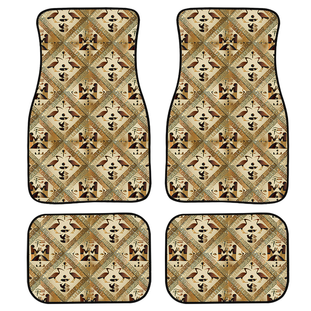 Egyptian Hieroglyphs Pattern Print Front and Back Car Floor Mats