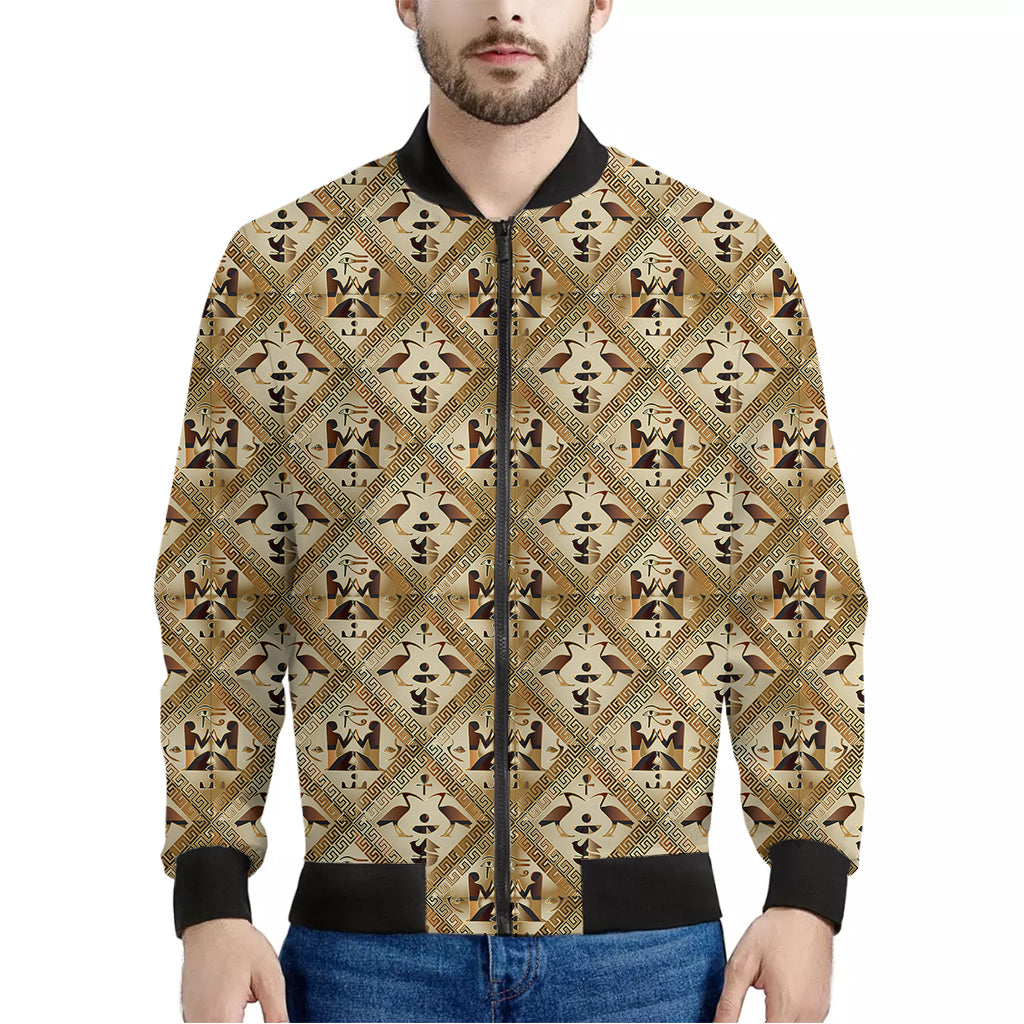 Egyptian Hieroglyphs Pattern Print Men's Bomber Jacket