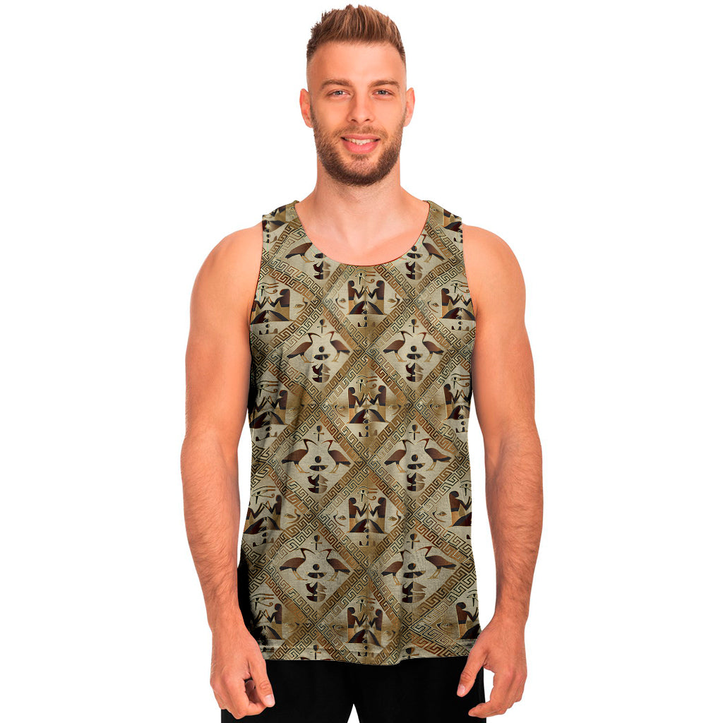 Egyptian Hieroglyphs Pattern Print Men's Tank Top