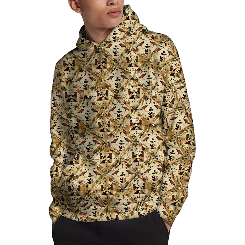 Egyptian Hieroglyphs Pattern Print Pullover Hoodie