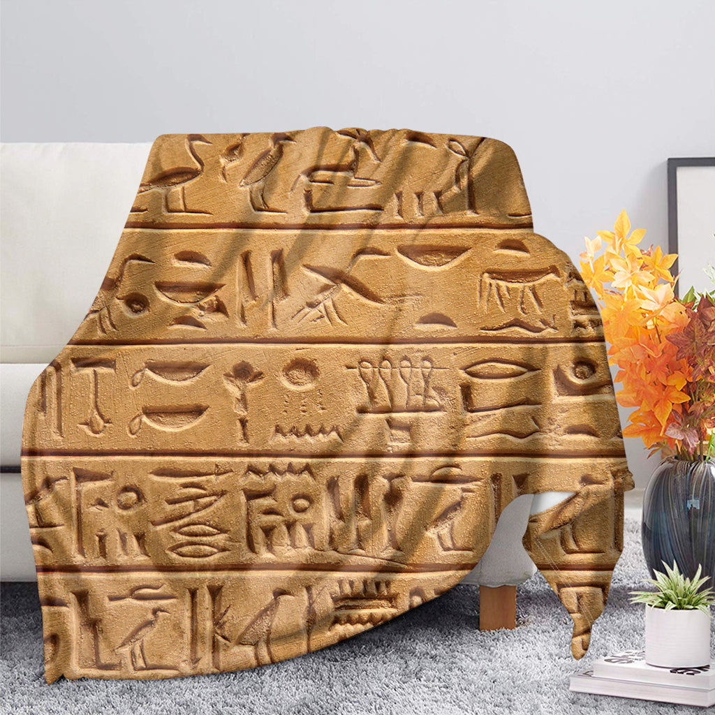 Egyptian Hieroglyphs Print Blanket