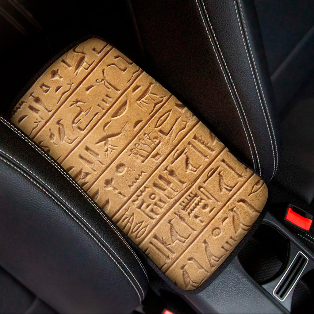 Egyptian Hieroglyphs Print Car Center Console Cover